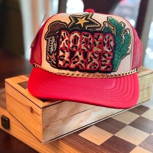 Rodeo Babe Red and Green Kids Cap